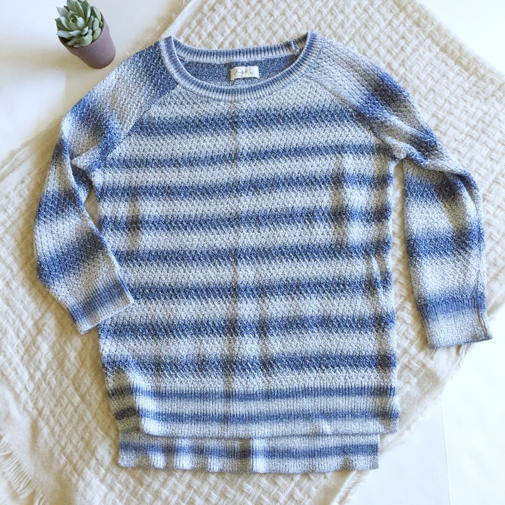 Lou & Grey Blue/White Ombre Striped Sweater